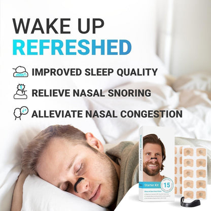 Magnetic nasal strips anti snoring nose clips skin safe starter (15 kit )