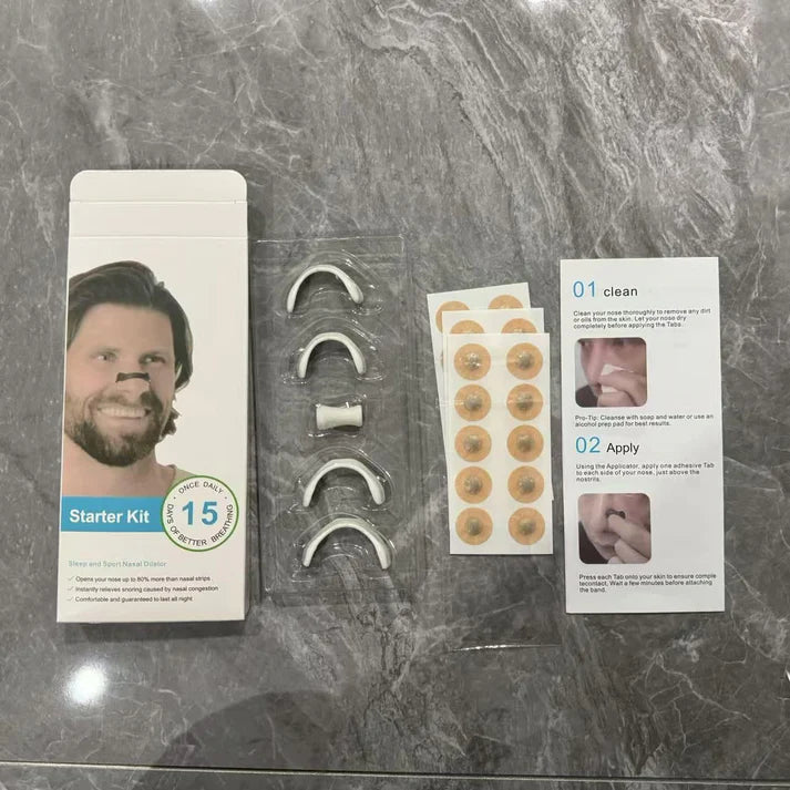 Magnetic nasal strips anti snoring nose clips skin safe starter (15 kit )